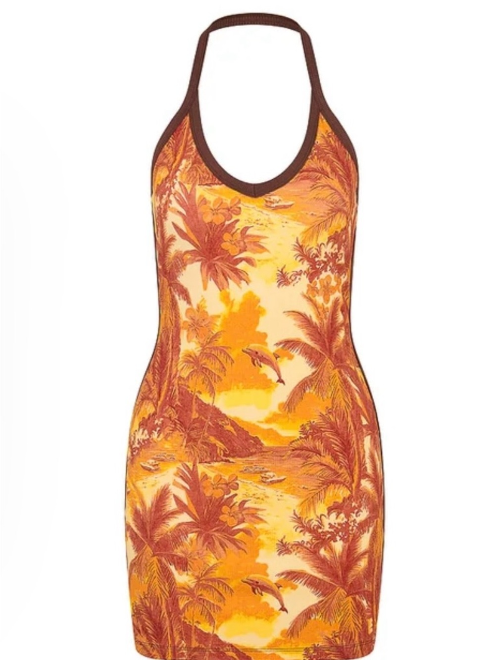 Kulani Kinis - Halter Mini Dress in Vintage Vacay